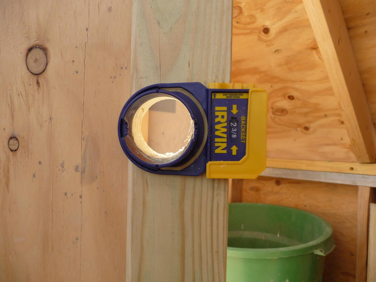 Tool for aligning the holes in the door.